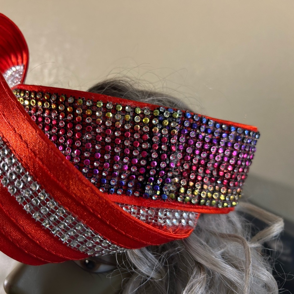 Red Rhinestone Embellished Headband
